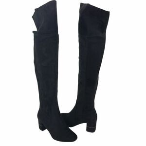 Alfani Boots Womens 6 M Black Over-the-Knee Novaa Faux Suede Square Toe